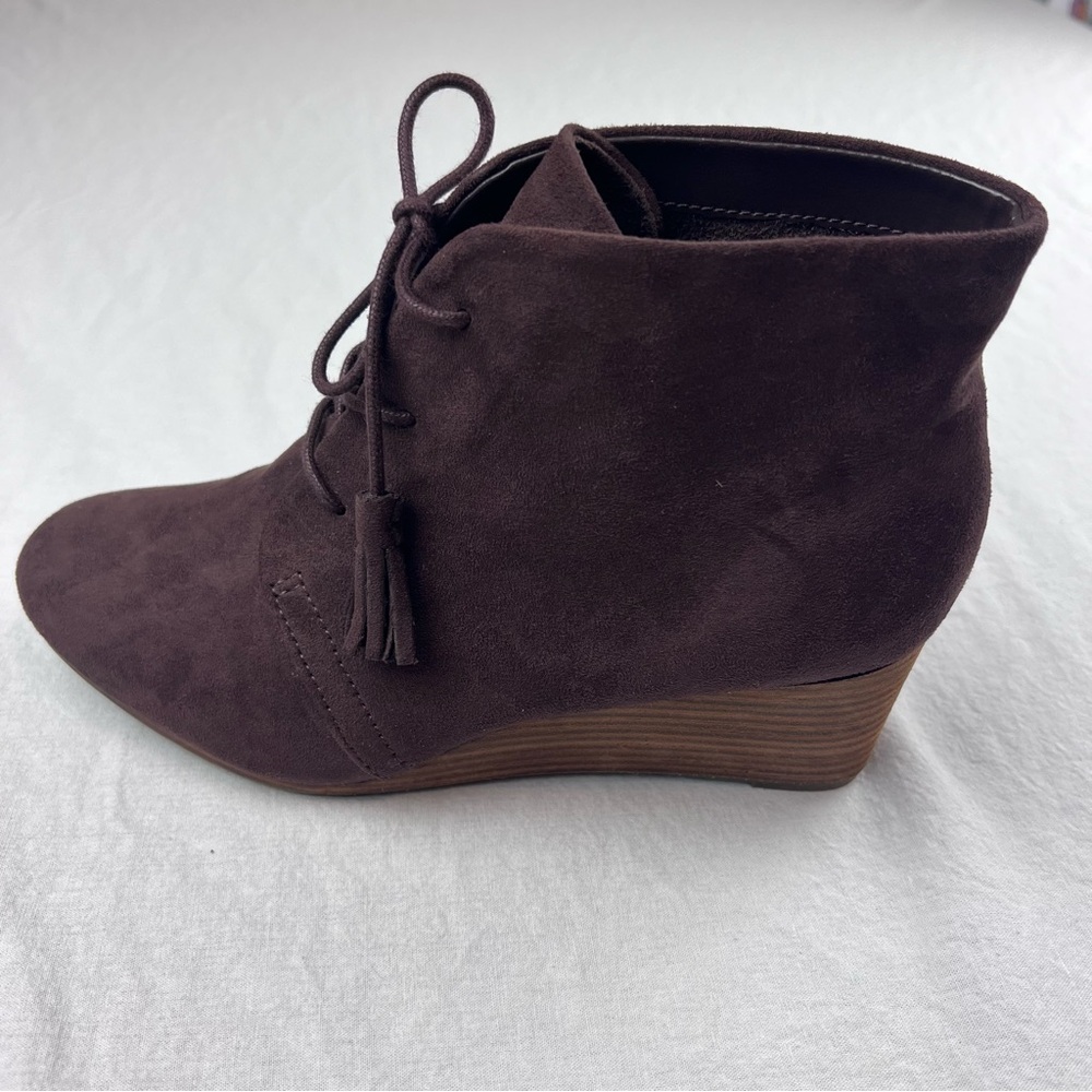 Dr Scholls Wedge Women’s Shoes Heels Dakota Dk Brown Size 8 Fall Classy Tassled